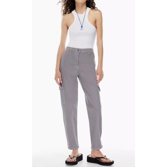 Aritzia Wilfred Free Modern Cargo Pant GD Purple Button Fly Size 4 NEW - Picture 1 of 12